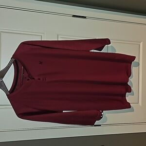 HURLEY X NIKE DRIFIT MEN'S HENLEY SIZE XL- BURGUNDY